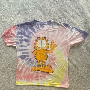 Tye dye Garfield the cat shirt